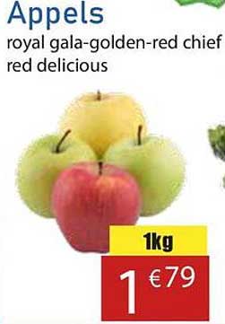 Appels royal gala-golden-red chief red delicious