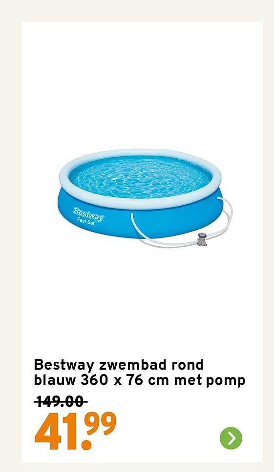 Bestway zwembad rond blauw 360 x 76 cm met pomp