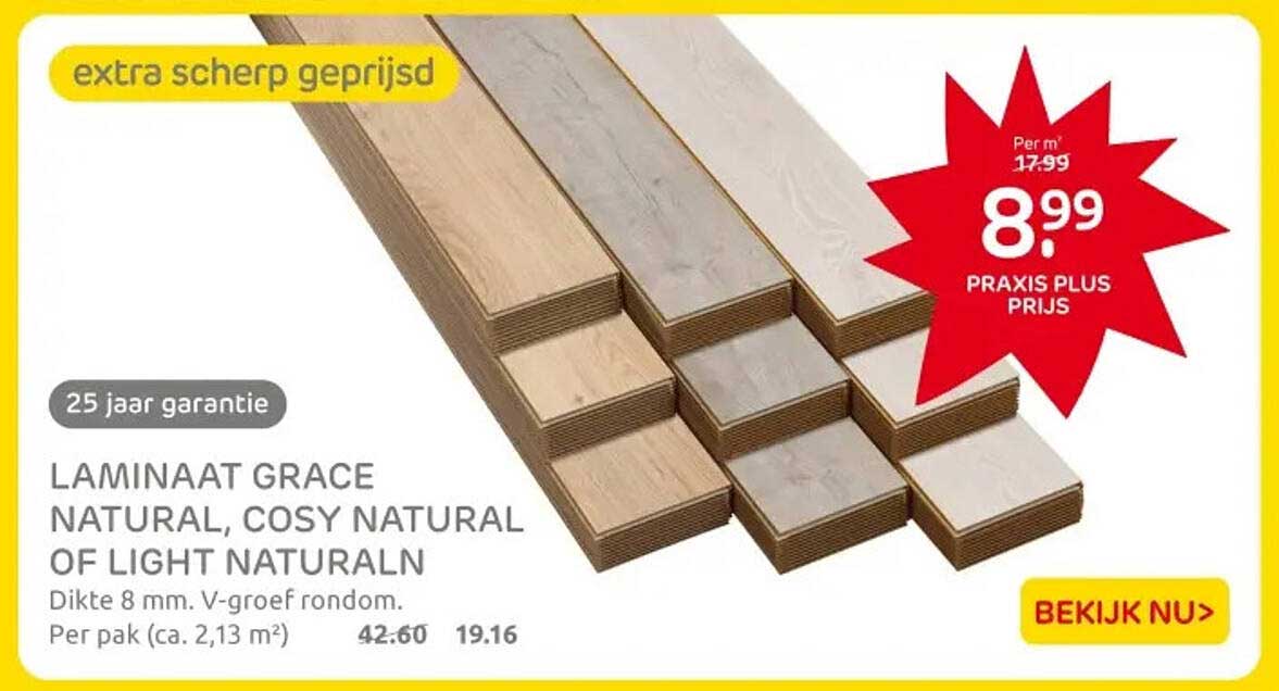 LAMINAAT GRACE NATURAL, COSY NATURAL OF LIGHT NATURALN