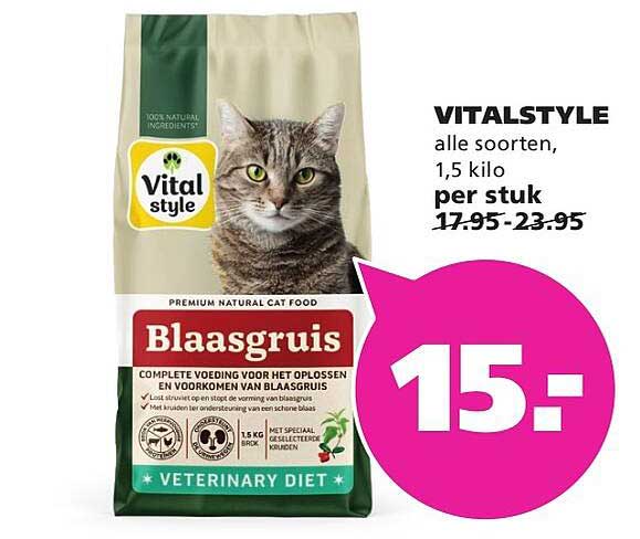 Vitalstyle Blaasgruis 1,5 kilo per stuk
