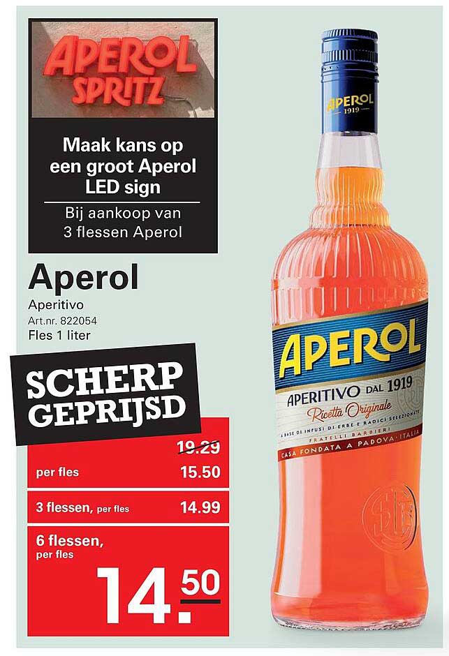 Aperol Aperitivo Fles 1 liter