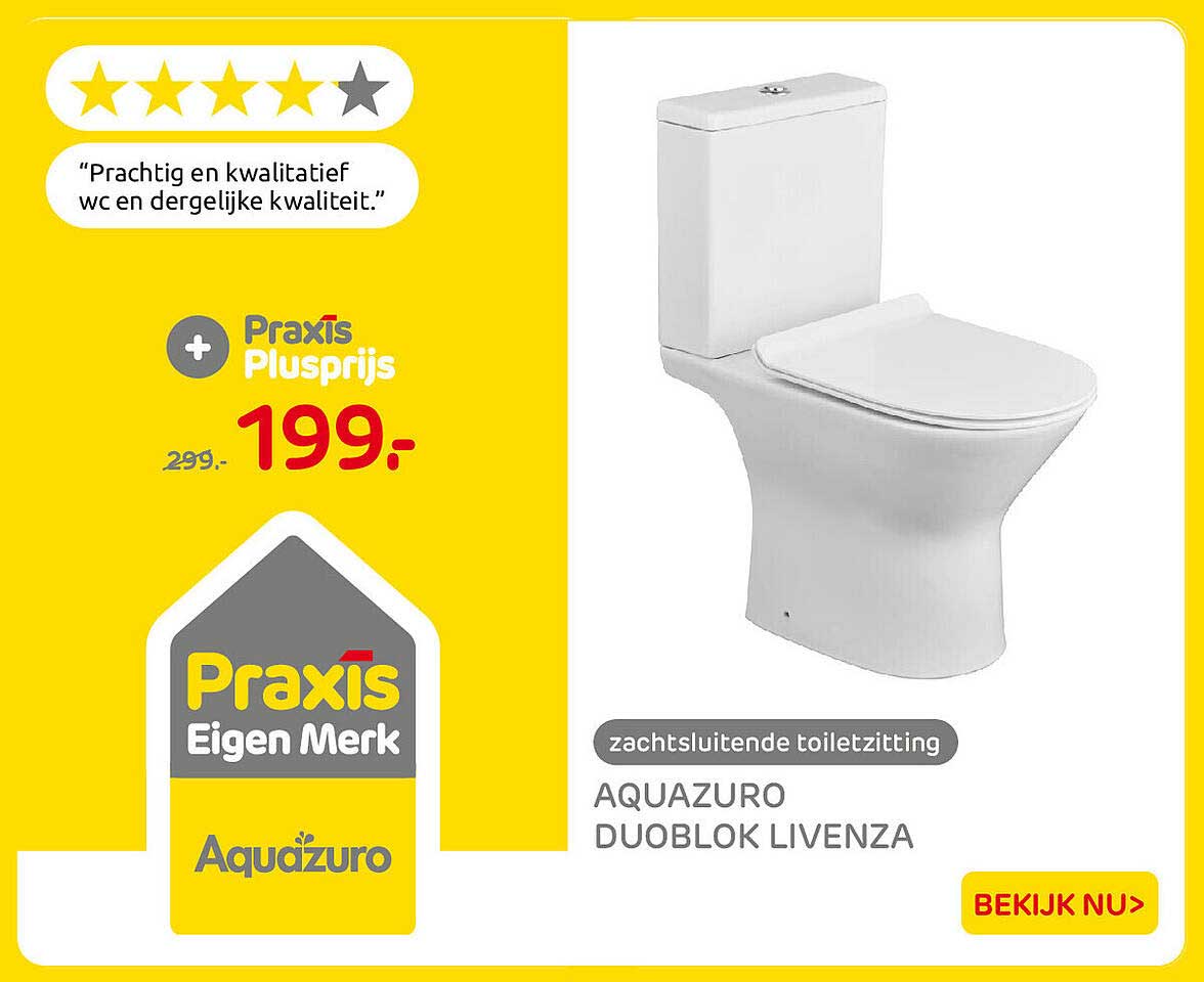 Aquazuro Duoblok Livenza zachtsluitende toiletzitting