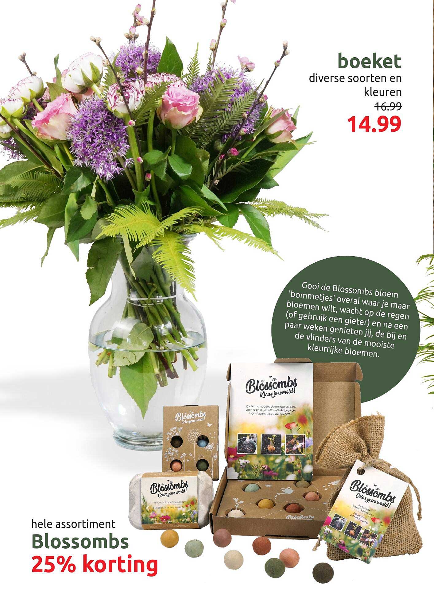 boeket diverse soorten en kleuren