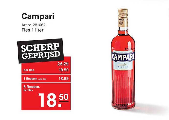 Campari Fles 1 liter SCHERP GEPRIJSD