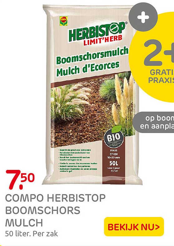 COMPO HERBISTOP BOOMSCHORS MULCH 2+2 GRATIS