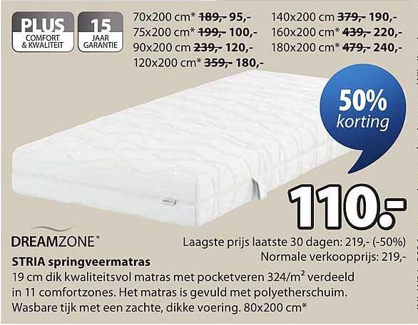 DREAMZONE STRIA springveermatras