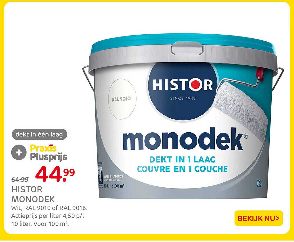 HISTOR MONODEK dekt in één laag Praxis Plusprijs