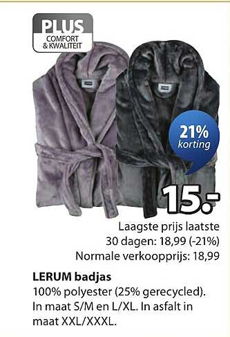 LERUM badjas 21% korting