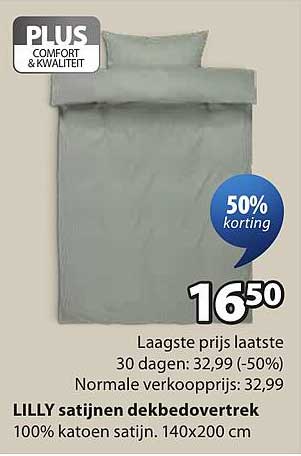 LILLY satijnen dekbedovertrek 50% korting