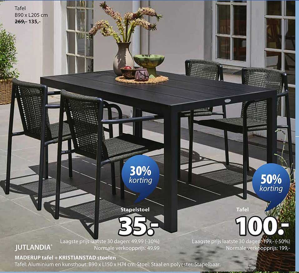 MADERUP tafel + KRISTIANSTAD stoelen