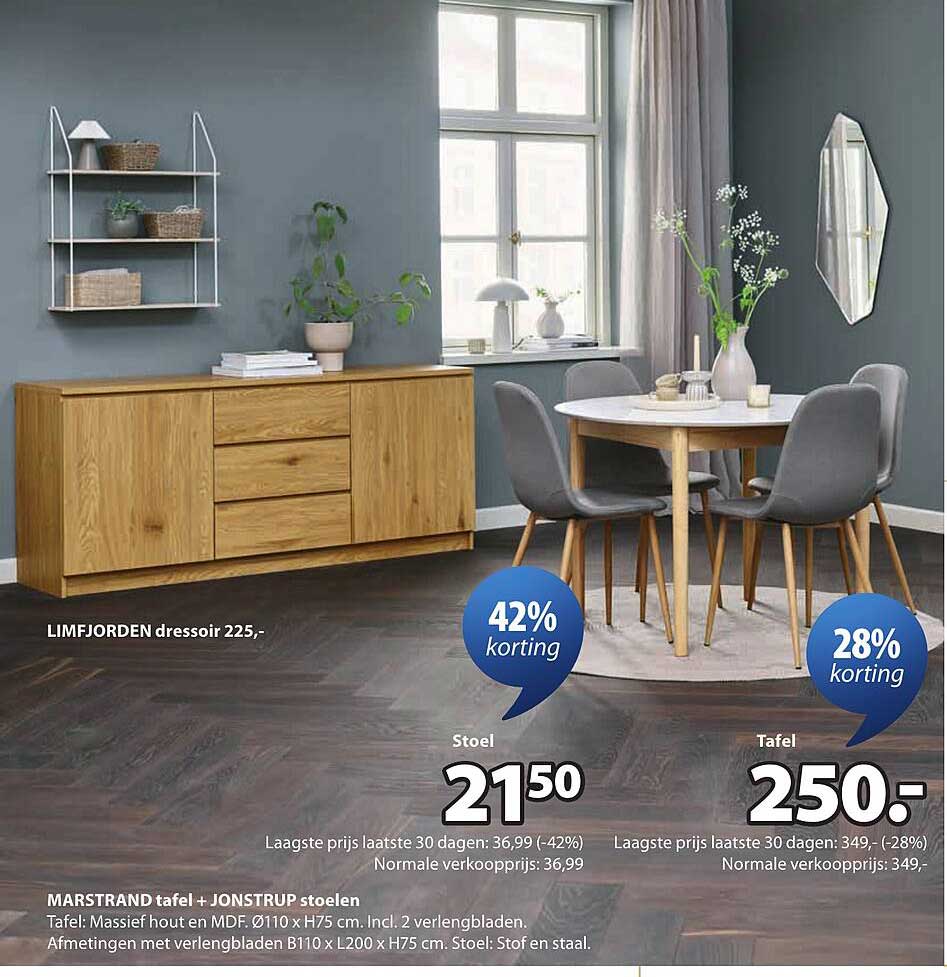 MARSTRAND tafel + JONSTRUP stoelen