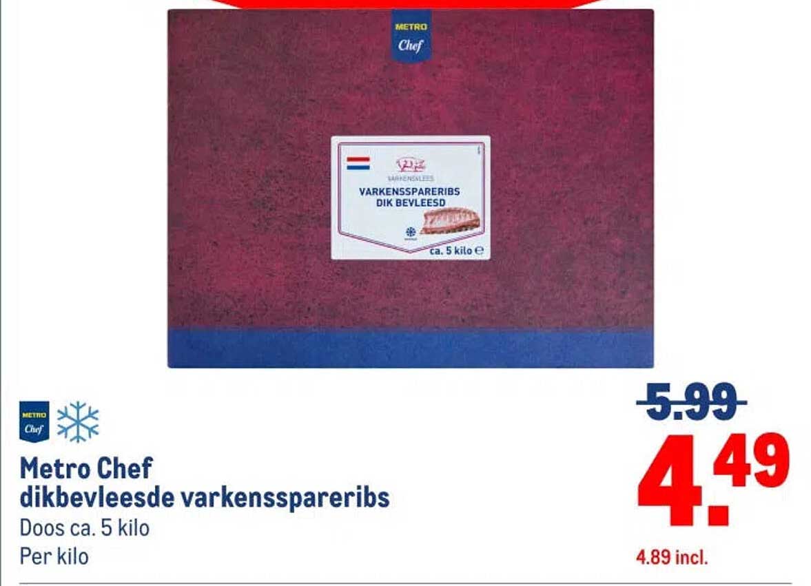 Metro Chef dikbevroren varkensspareribs