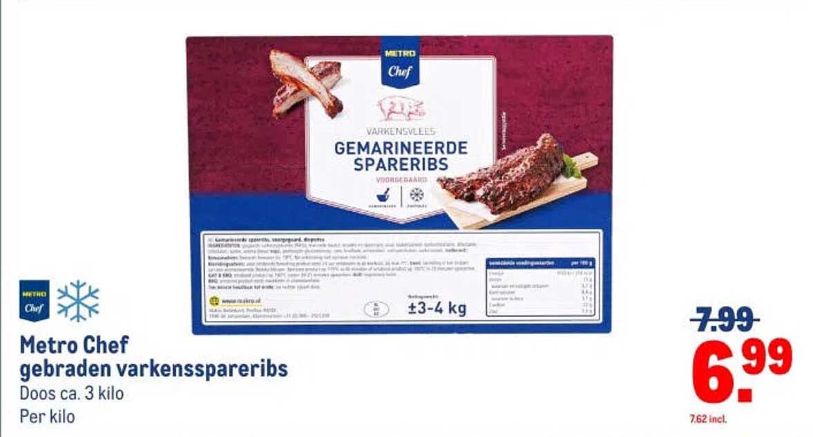 Metro Chef gebraden varkensspareribs
