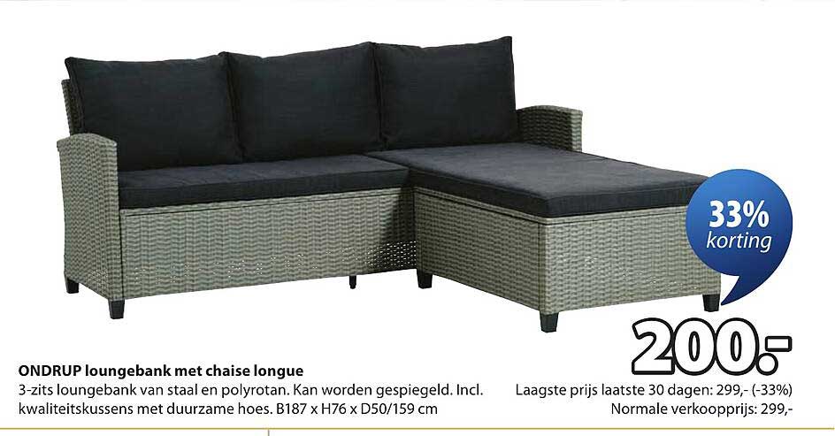 ONDRUP loungebank met chaise longue