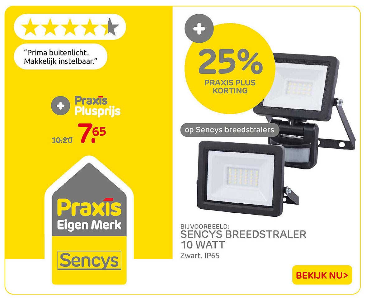 Sencys breedstraler 10 watt