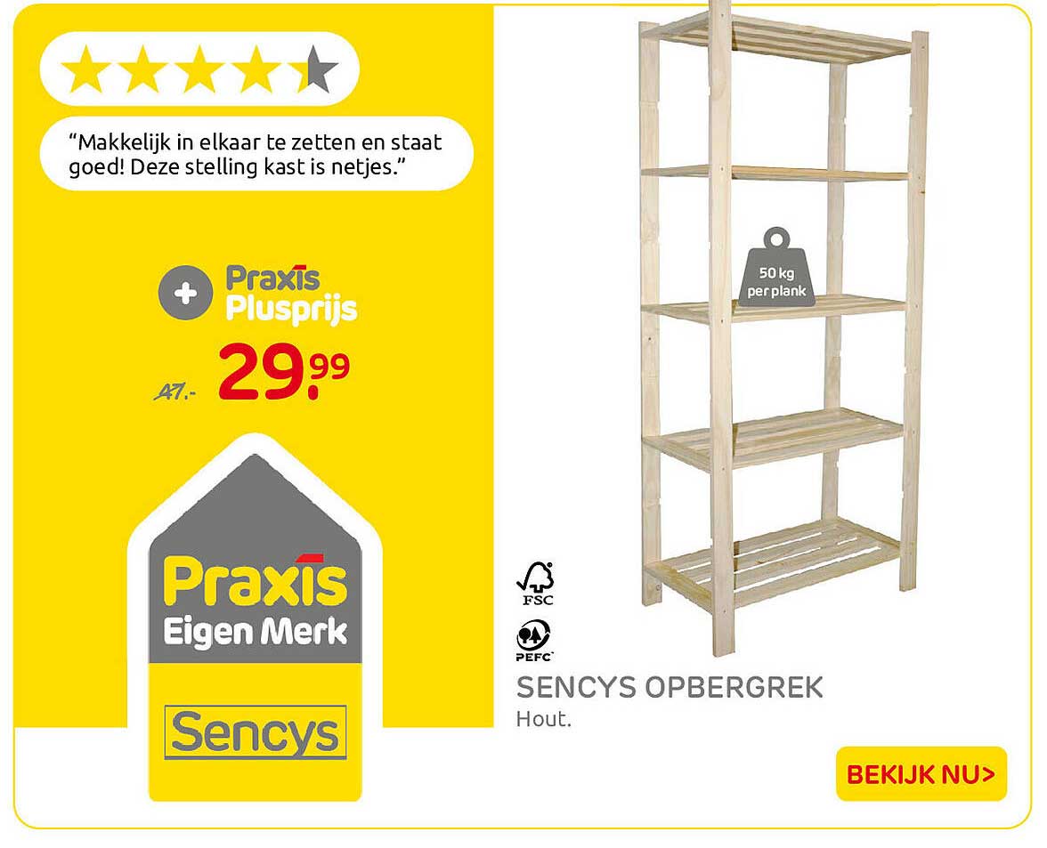 Sencys opbergrek hout