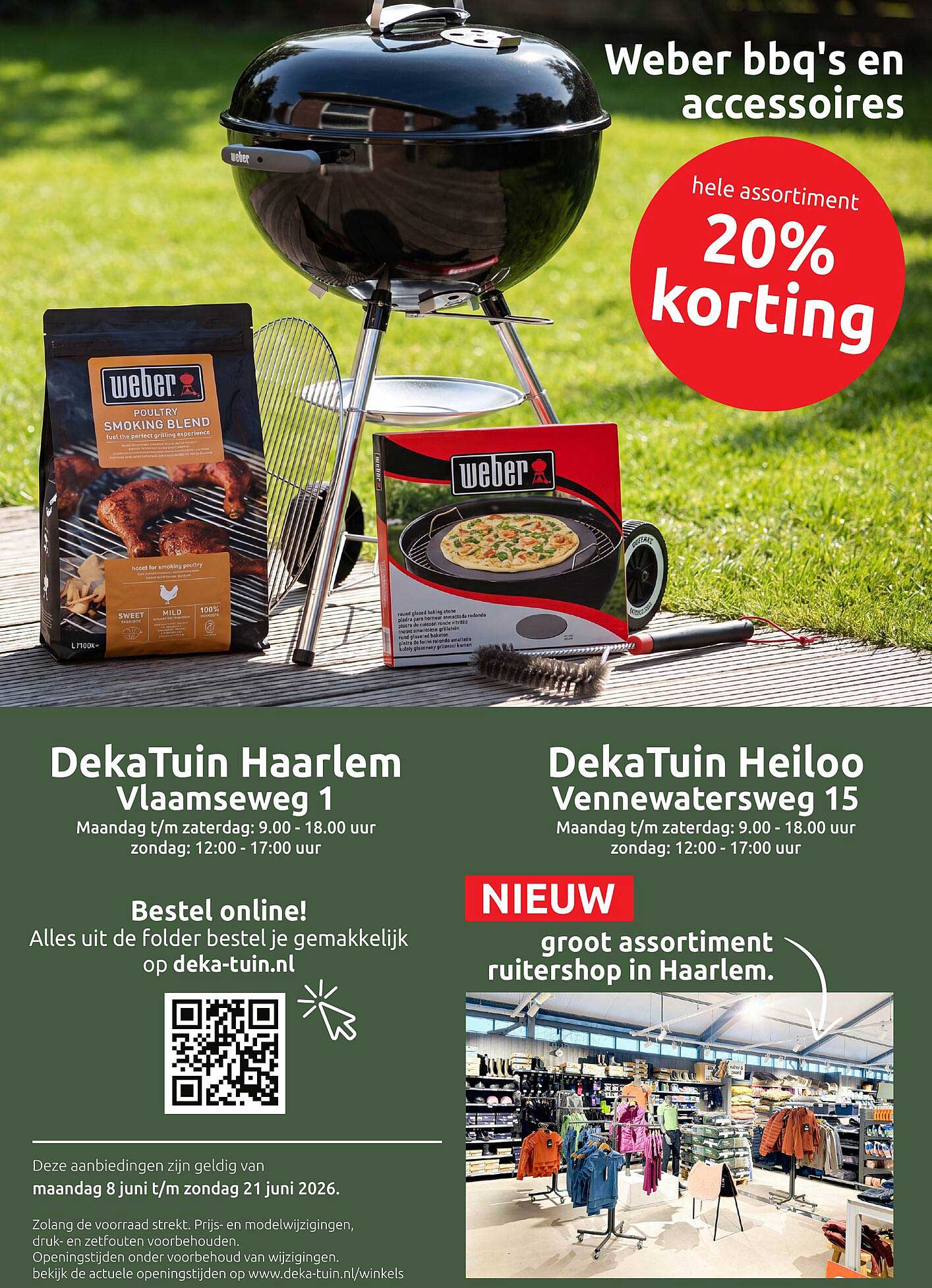 Weber bbq’s en accessoires hele assortiment 20% korting