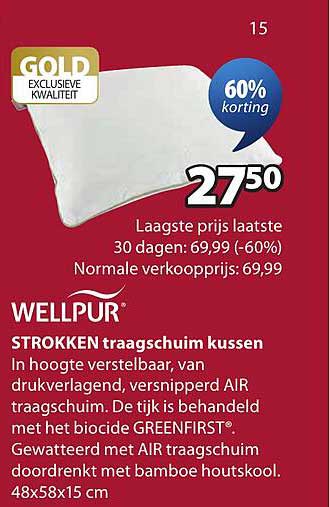 WELLPUR STROKKEN traagschuim kussen