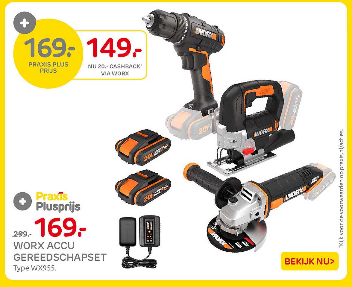 WORX ACCU GEREEDSCHAPSET Type WX955.