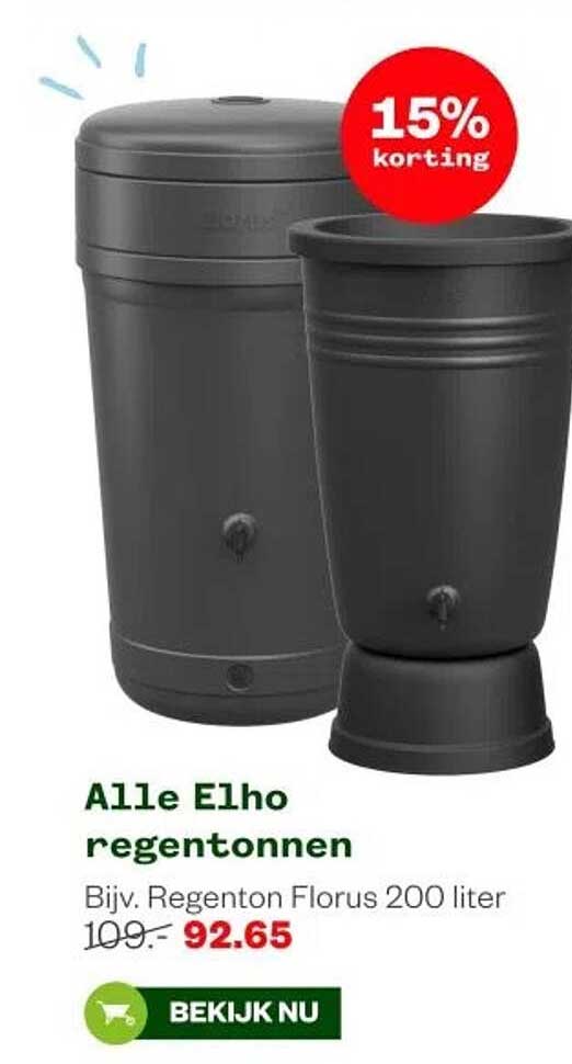 Alle Elho regentonnen Bijv. Regenton Florus 200 liter