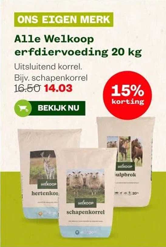 Alle Welkoop erfdiervoeding 20 kg