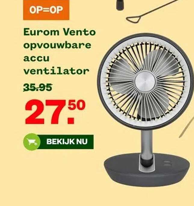 Eurom Vento opvouwbare accu ventilator