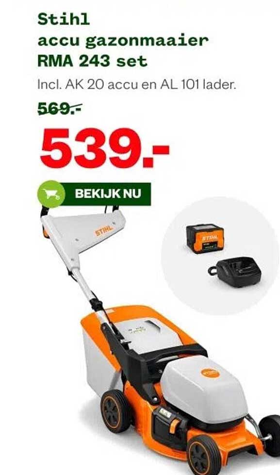 Stihl accu grasmaaier RMA 243 set