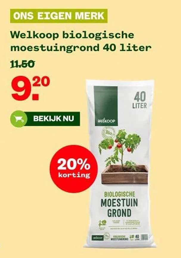 Welkoop biologische moestuingrond 40 liter