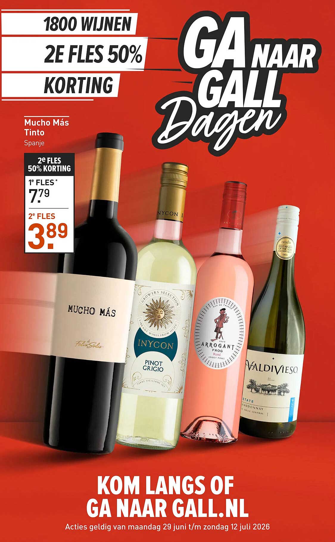 1800 WIJNEN 2E FLES 50% KORTING