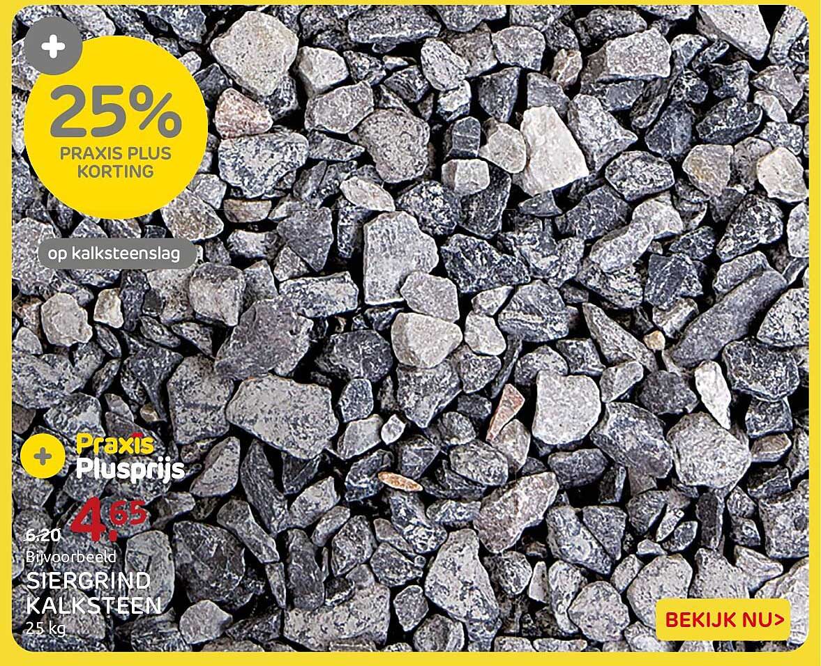 25% PRAXIS PLUS KORTING op kalksteenslag