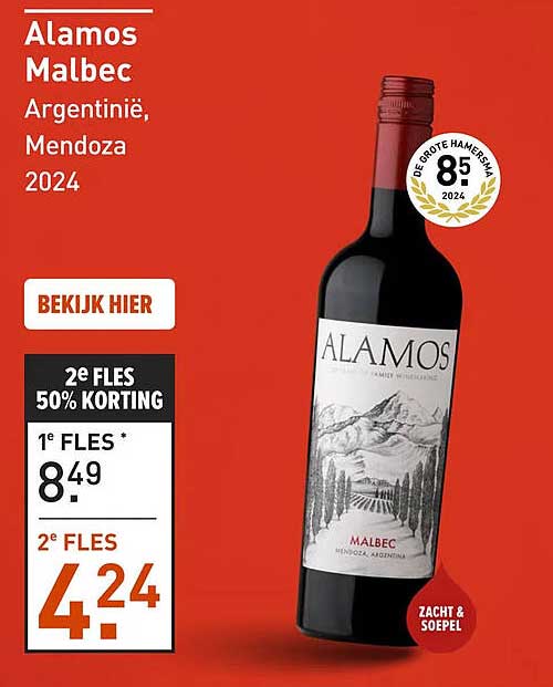 Alamos Malbec Argentinië, Mendoza 2024 2e fles 50% korting