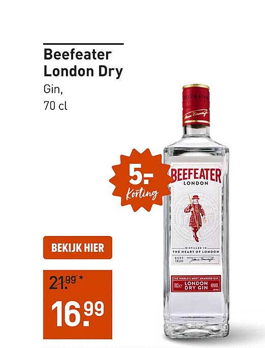 Beefeater London Dry Gin, 70 cl