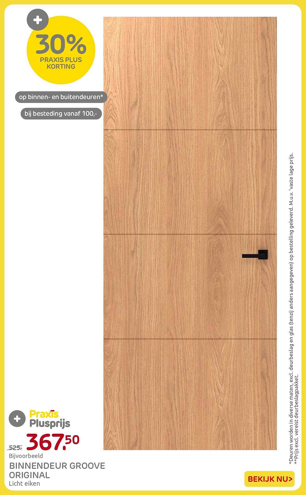 BINNENDEUR GROOVE ORIGINAL Licht eiken 30% PRAXIS PLUS KORTING