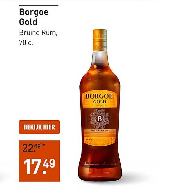 Borgoe Gold Bruine Rum, 70 cl