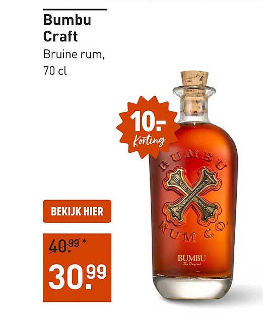 Bumbu Craft Bruine rum, 70 cl 10- korting