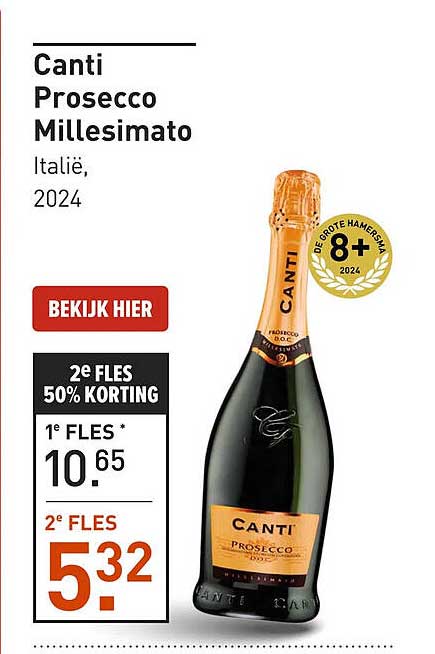 Canti Prosecco Millesimato Italie, 2024 2e fles 50% korting