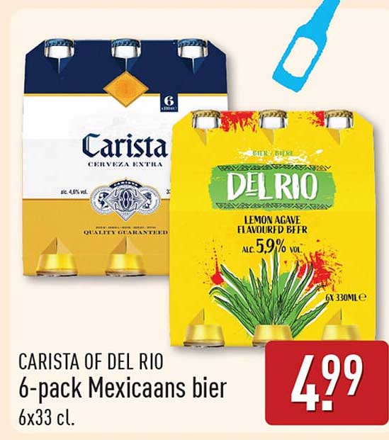 CARISTA OF DEL RIO 6-pack Mexicaans bier 6x33 cl.