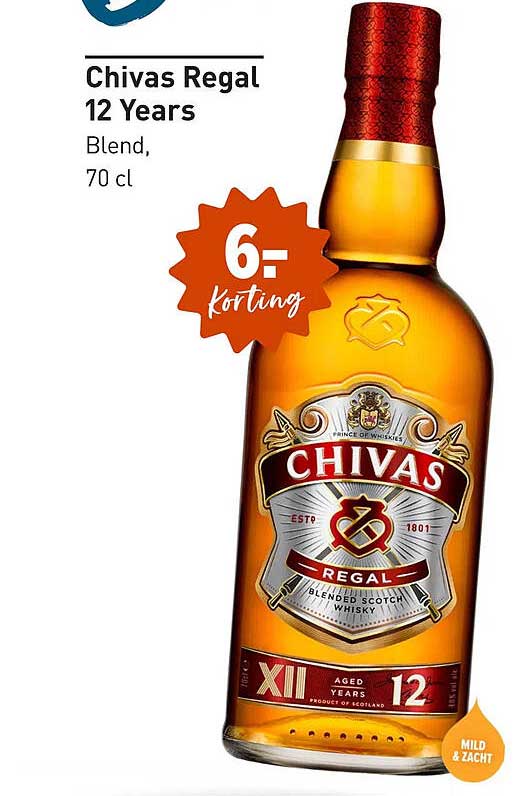 Chivas Regal 12 Years Blend, 70 cl 6= korting