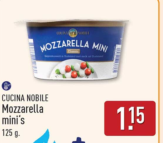CUCINA NOBILE Mozzarella mini's 125 g.