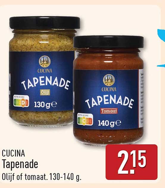 CUCINA Tapenade Olijf of tomaat. 130-140 g.