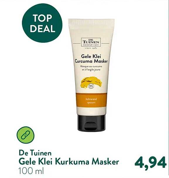 De Tuinen Gele Klei Kurkuma Masker 100 ml