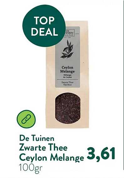 De Tuinen Zwarte Thee Ceylon Melange 100gr TOP DEAL