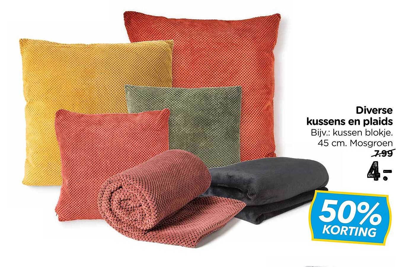 Diverse kussens en plaids