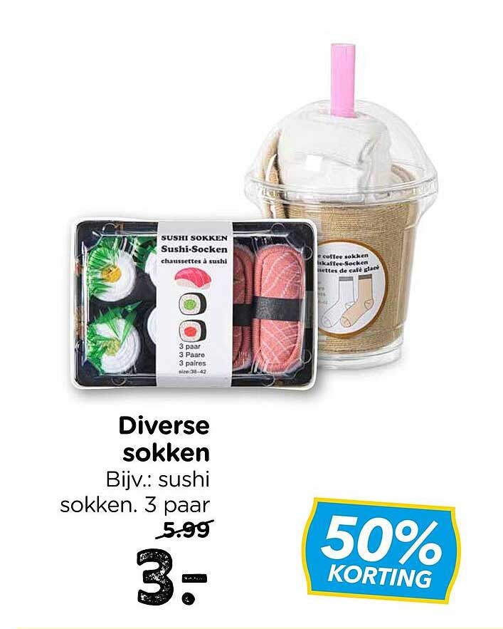 Diverse sokken - 50% korting
