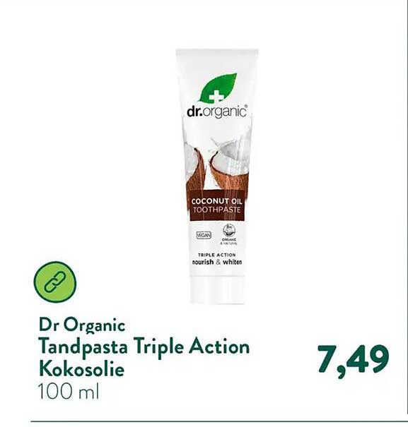 Dr Organic Tandpasta Triple Action Kokosolie 100 ml