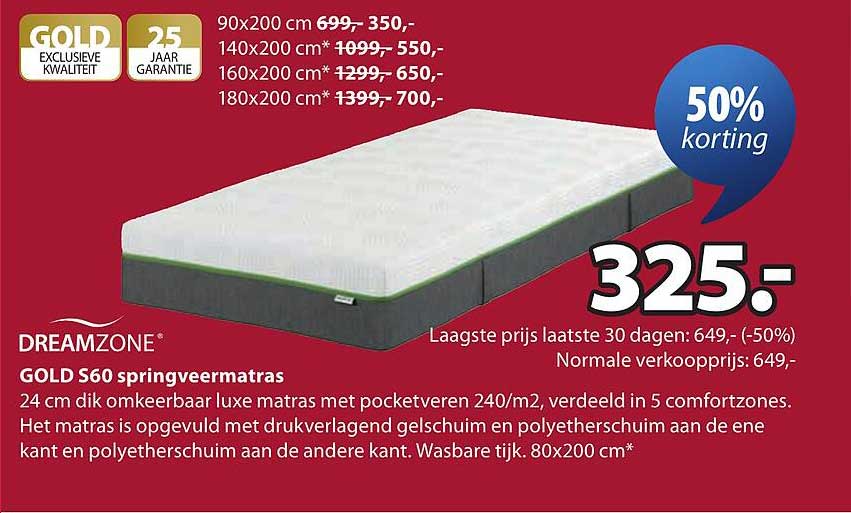 DREAMZONE GOLD S60 springveermatras