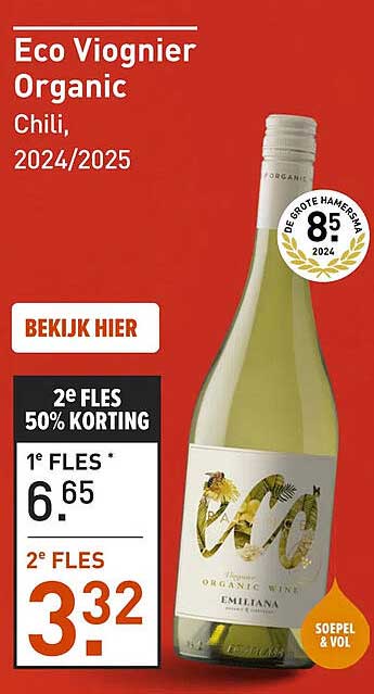 Eco Viognier Organic Chili, 2024/2025 2e FLES 50% KORTING