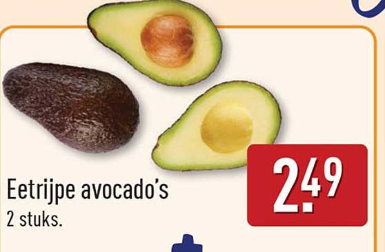 Eetrijpe avocado’s 2 stuks.