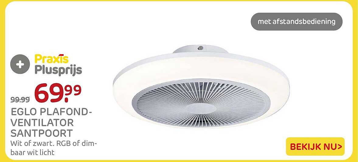 EGLO PLAFOND-VENTILATOR SANTPOORT met afstandsbediening