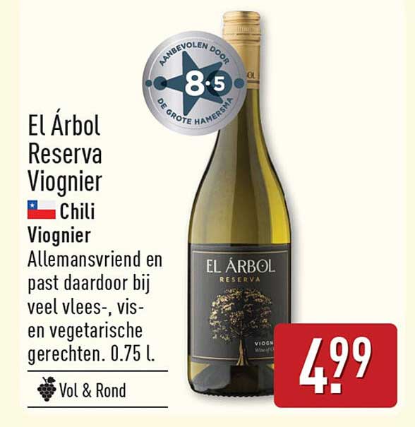El Árbol Reserva Viognier Chili Viognier